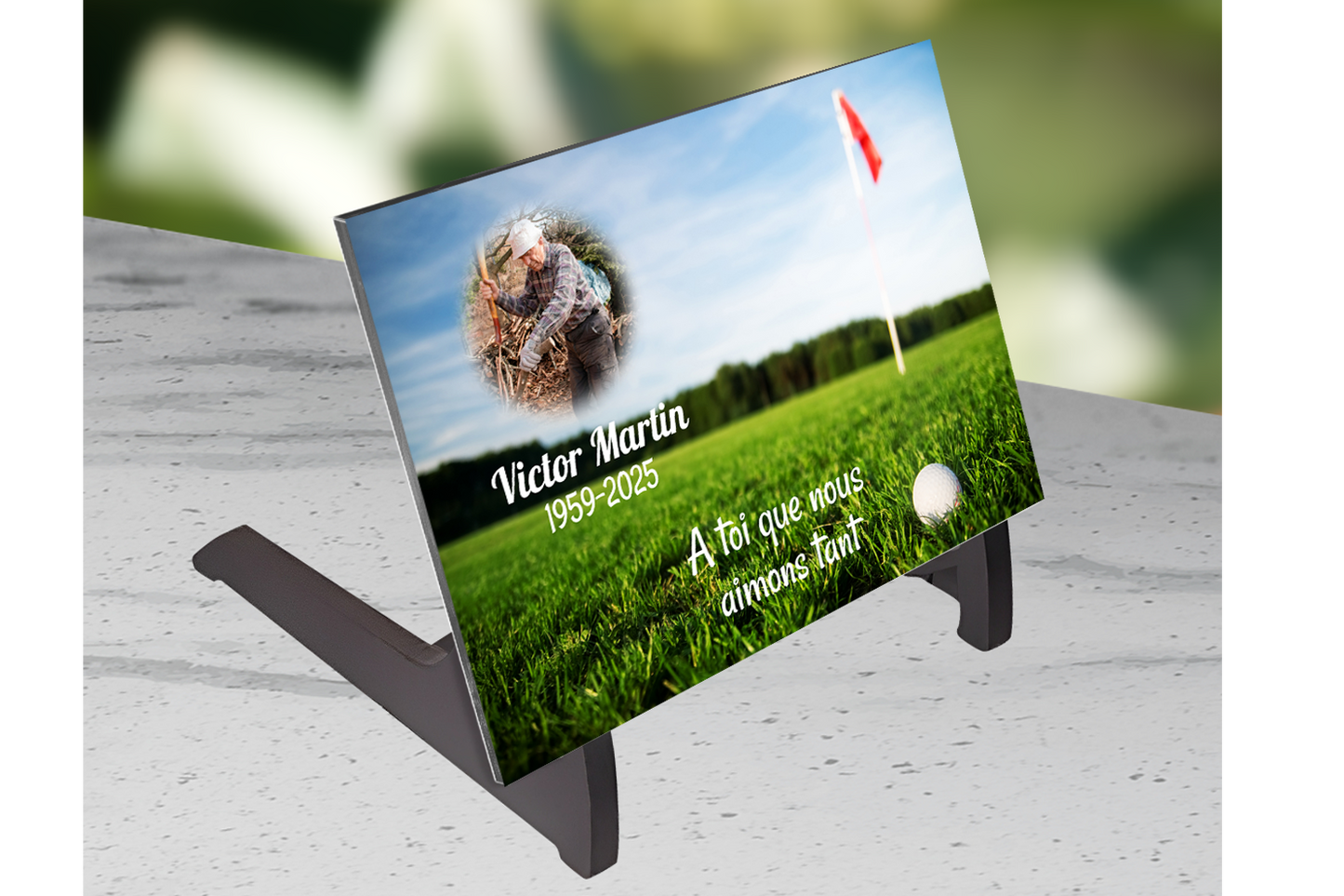 Plaque Funéraire Golf
