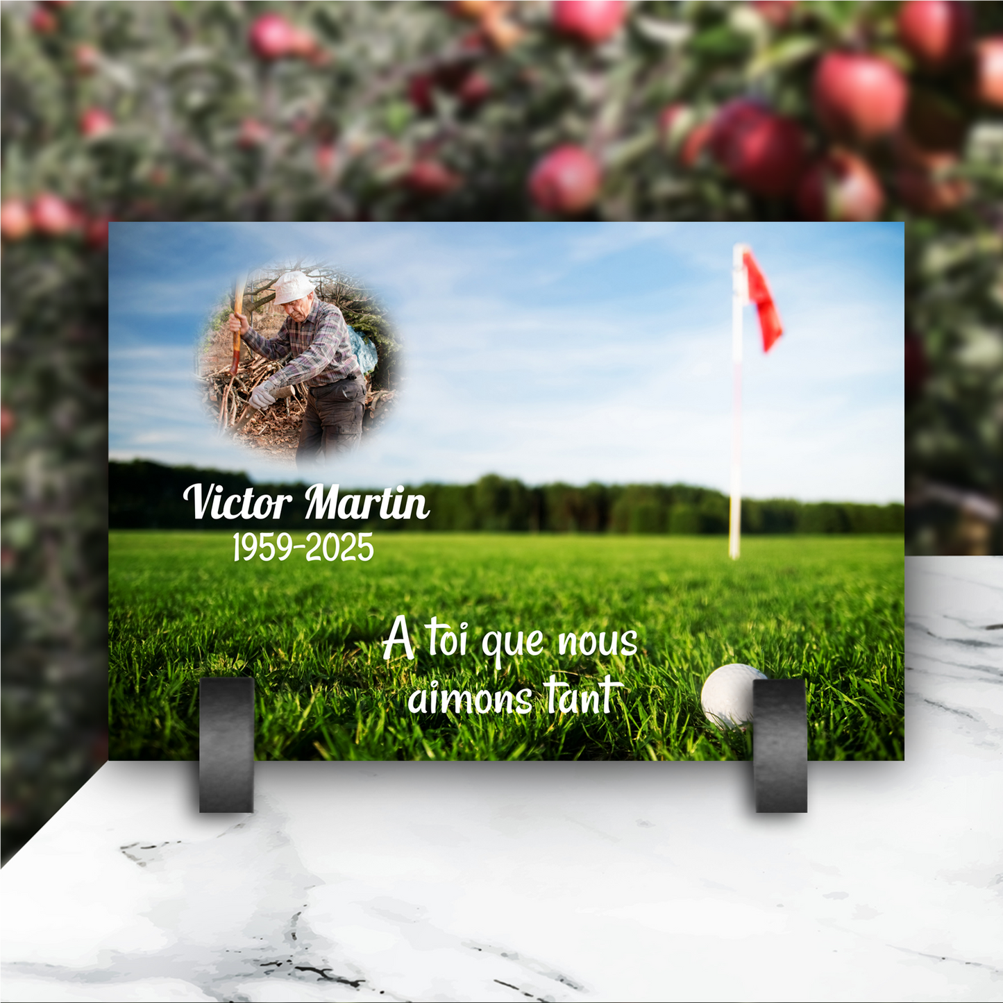 Plaque Funéraire Golf