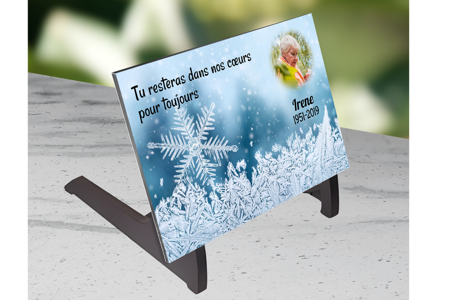 Plaque Funéraire Flocon de Neige