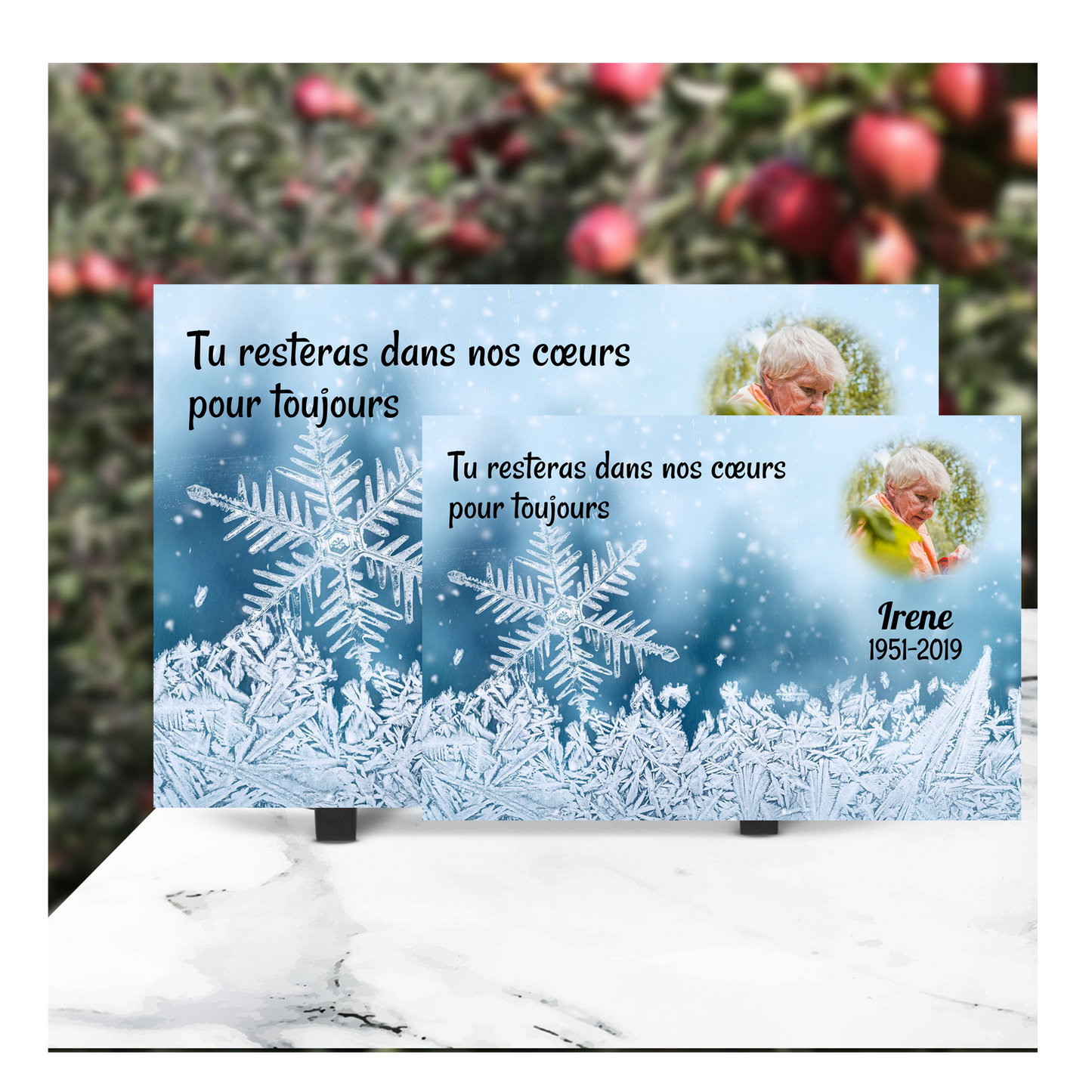 Plaque Funéraire Flocon de Neige
