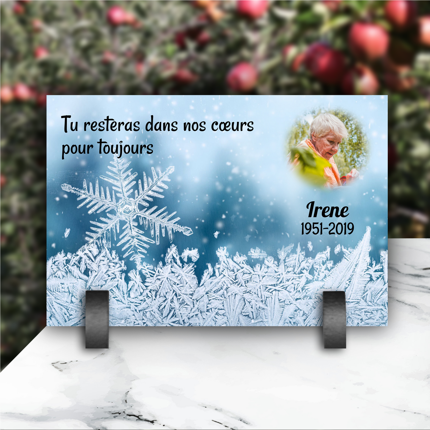 Plaque Funéraire Flocon de Neige