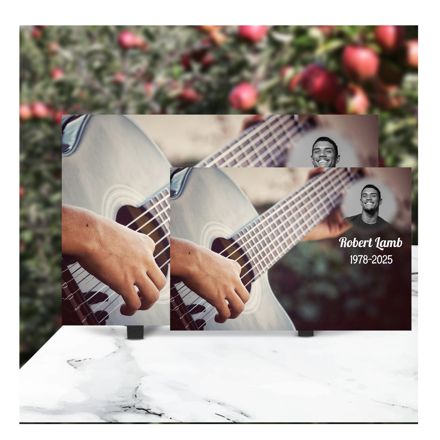 Plaque Funéraire Joueur de Guitare