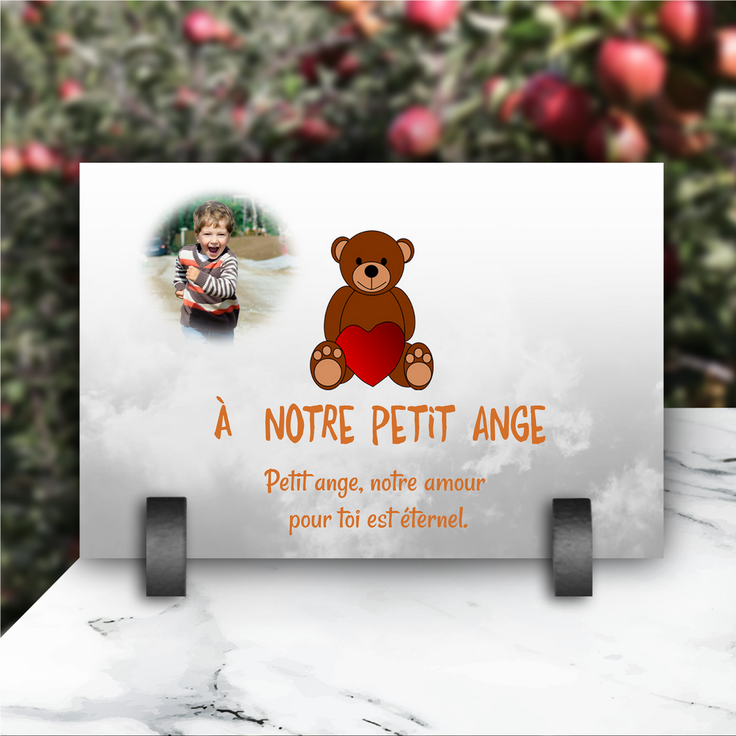 Plaque Funéraire Enfant & Nounours