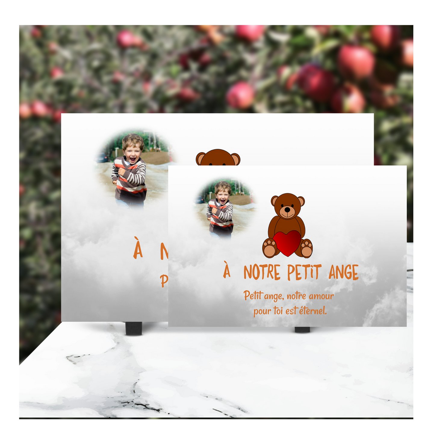 Plaque Funéraire Enfant & Nounours