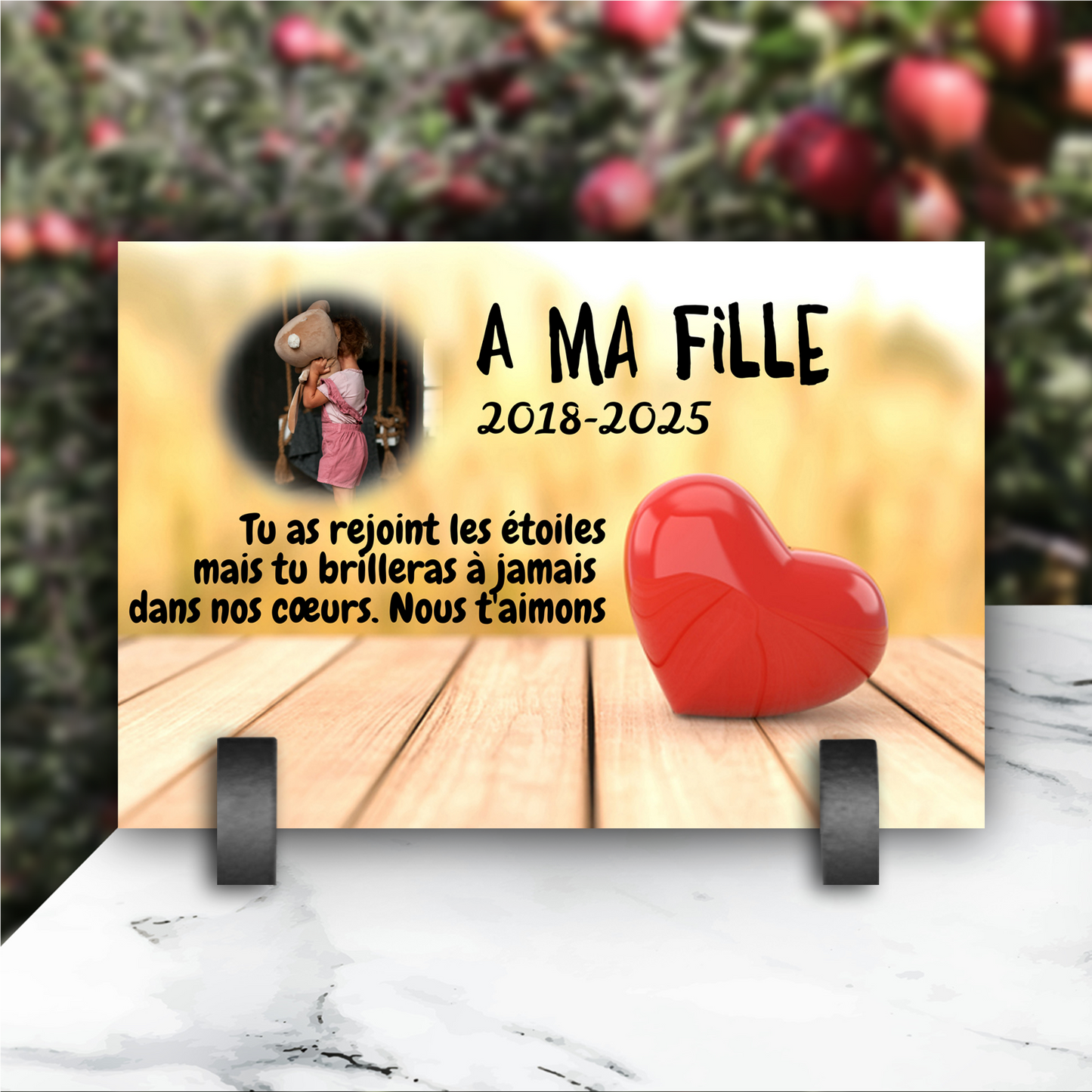 Plaque Funéraire Petit Cœur