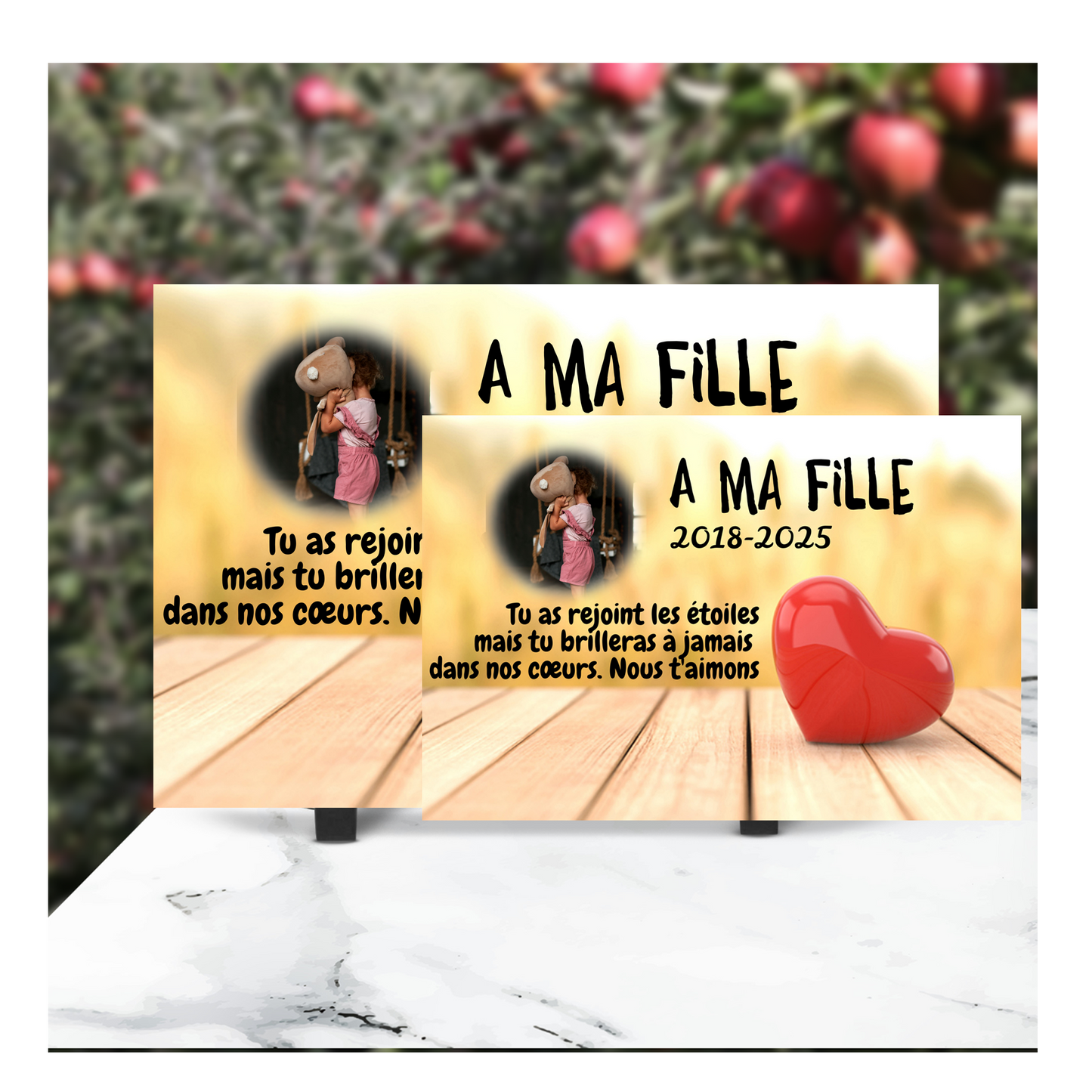 Plaque Funéraire Petit Cœur