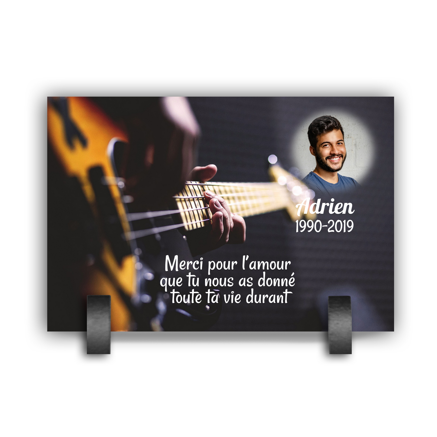 Plaque Funéraire Guitare Basse