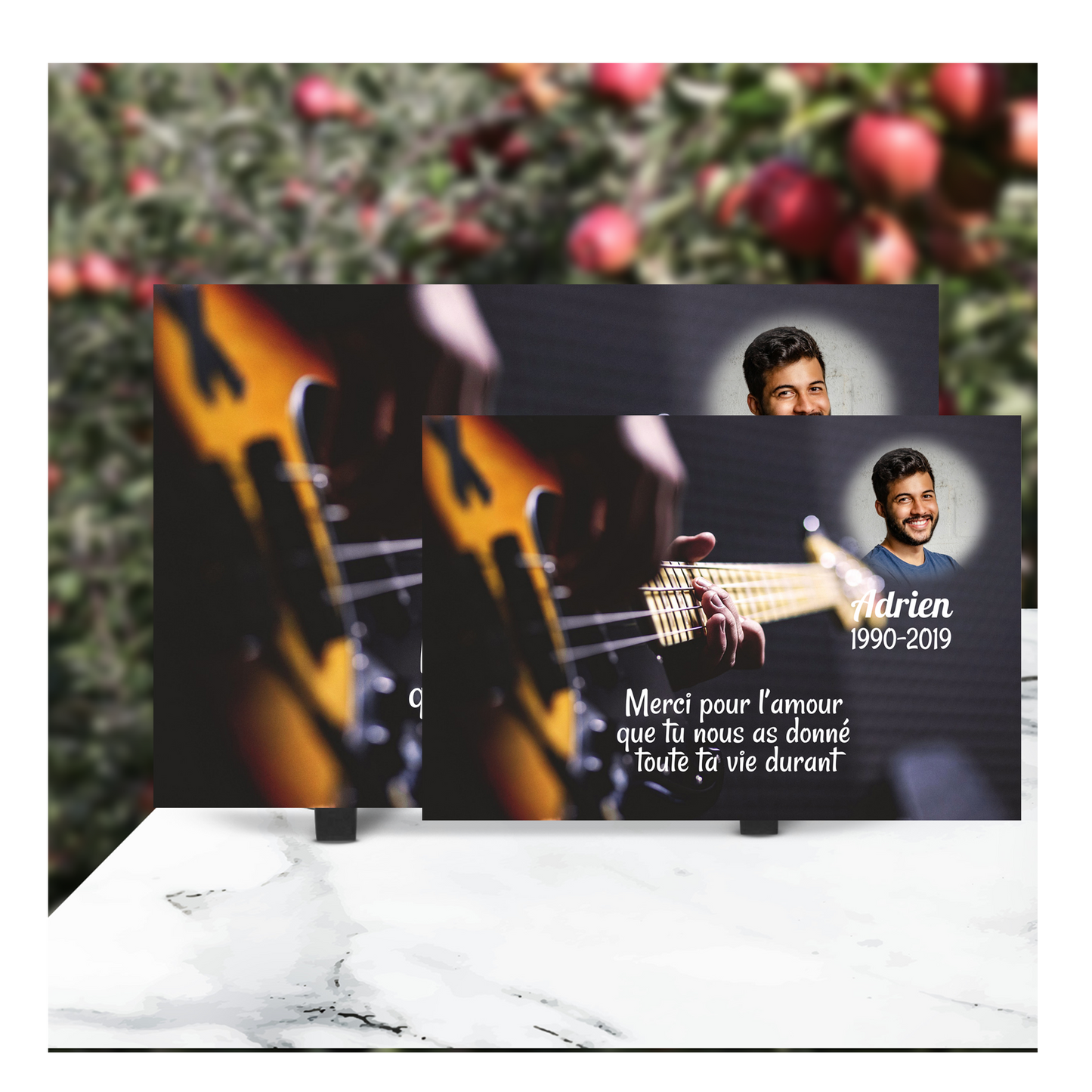 Plaque Funéraire Guitare Basse
