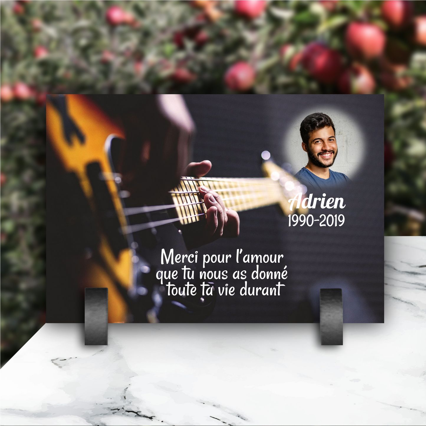 Plaque Funéraire Guitare Basse