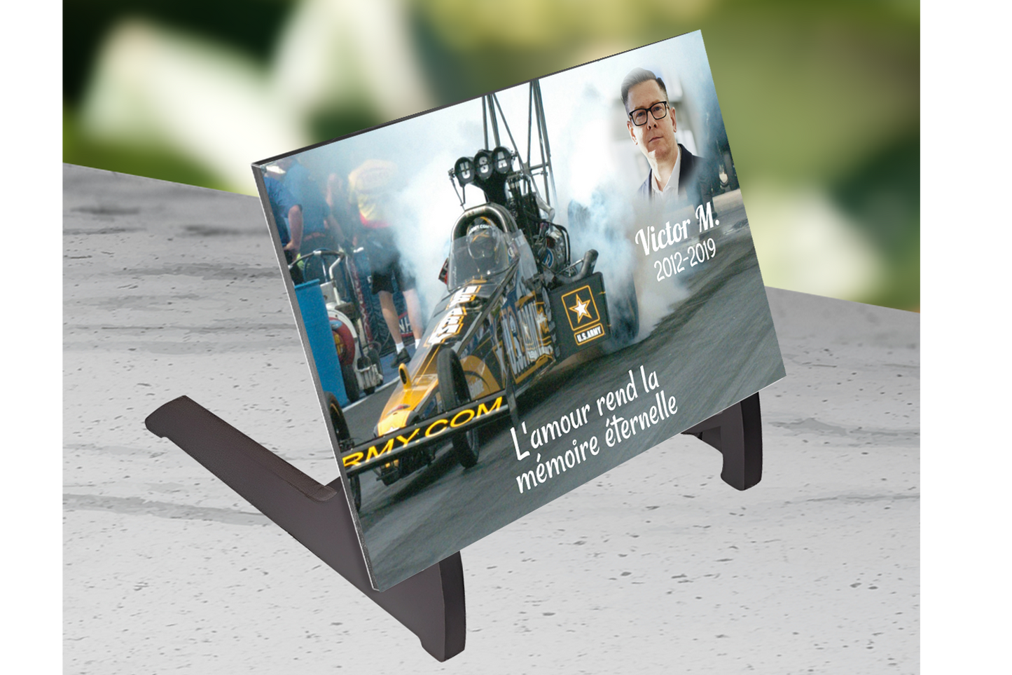 Plaque Funéraire Dragster