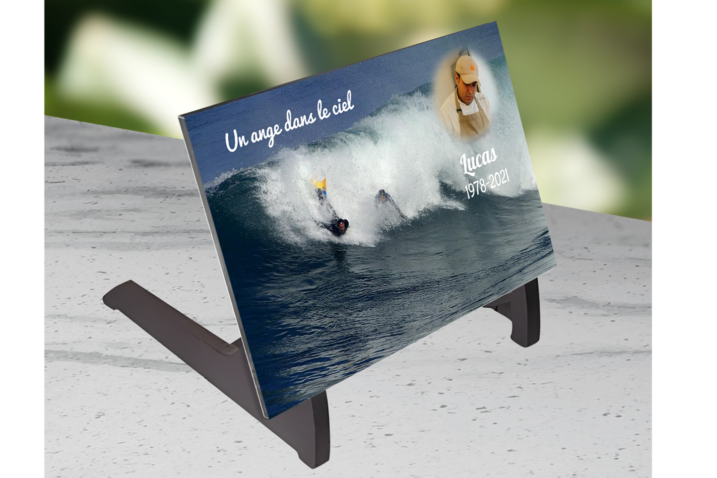 Plaque Funéraire Bodyboarding