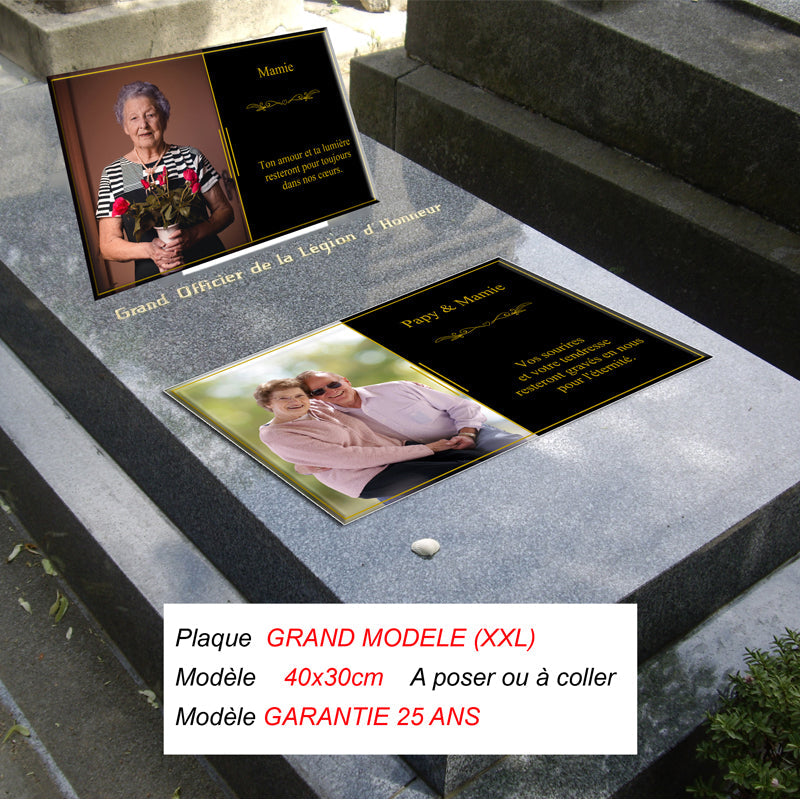 Plaque Funéraire 2 Cœurs