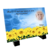 Plaque funéraire champ fleuri tournesols avec photo - Offre spéciale -80%