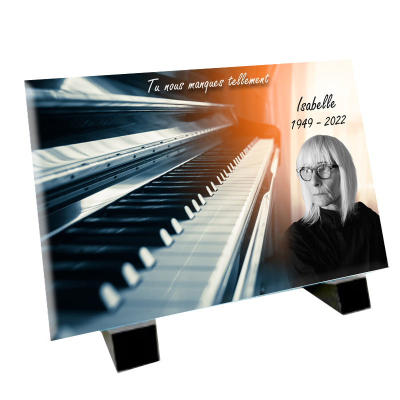Plaque funéraire modèle pianiste