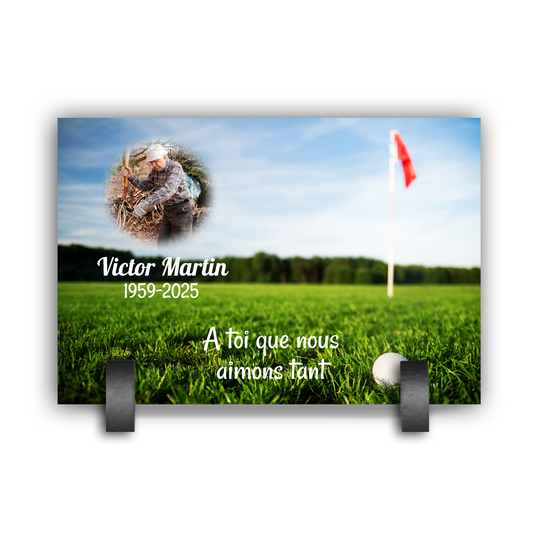Plaque Funéraire Golf
