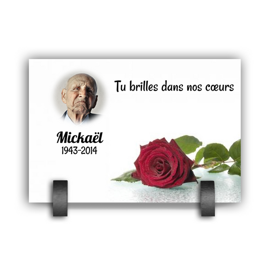 Plaque Funéraire Rose