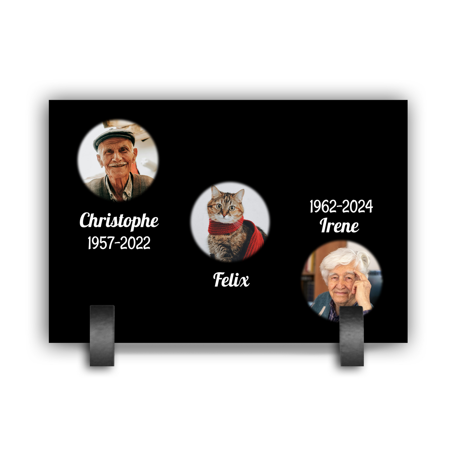 Plaque Funéraire Trio Souvenir