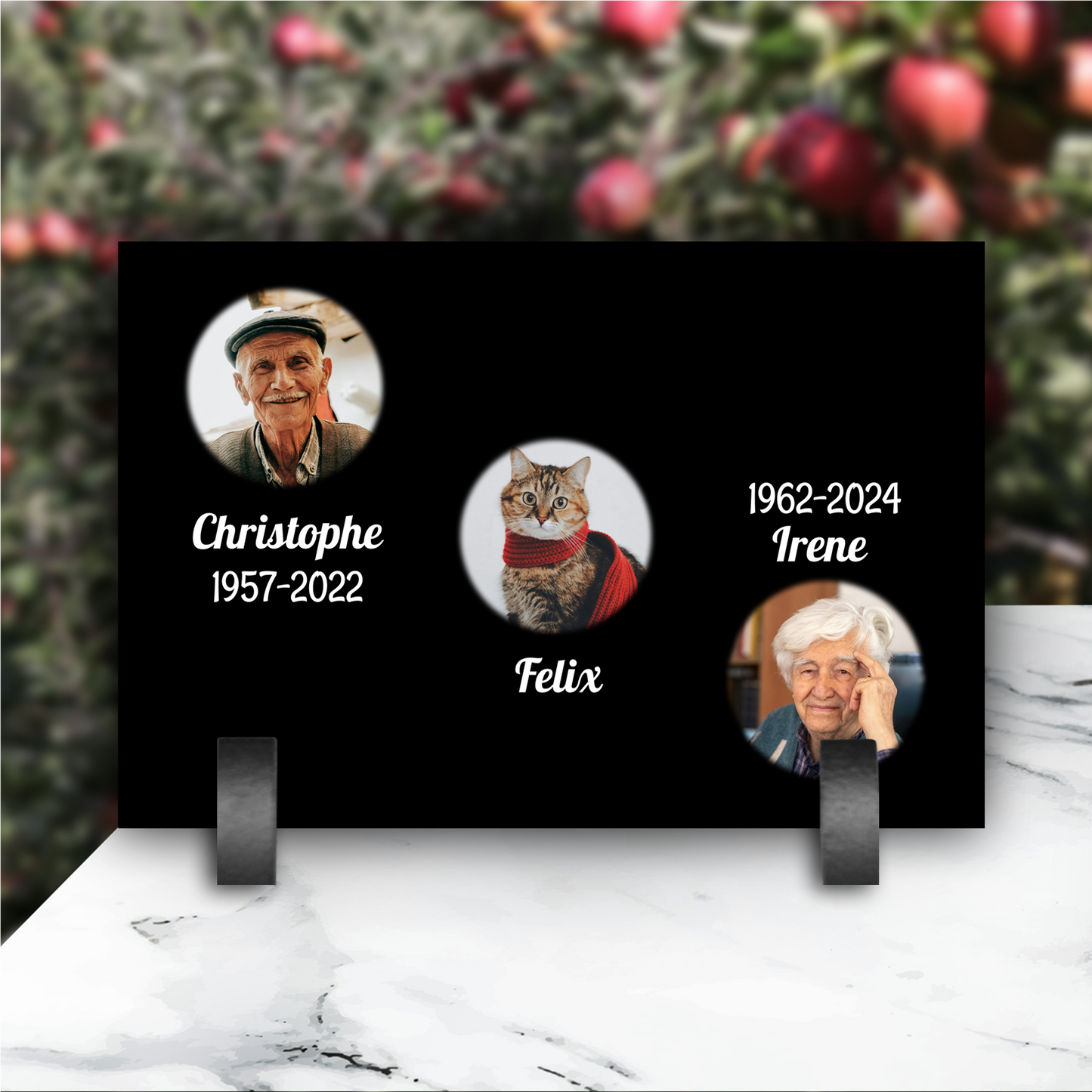 Plaque Funéraire Trio Souvenir