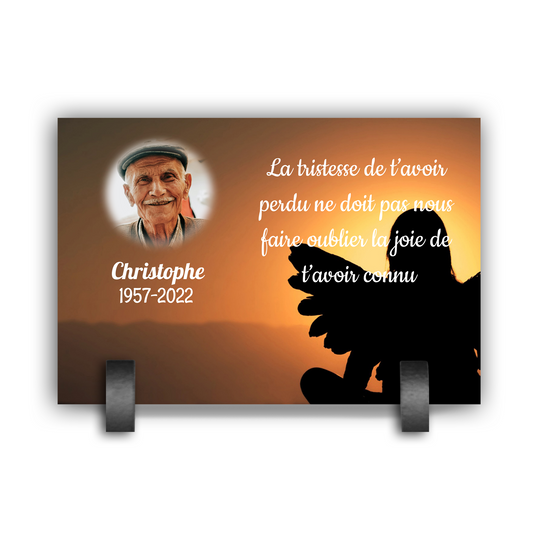 Plaque Funéraire Ange & Couché de soleil