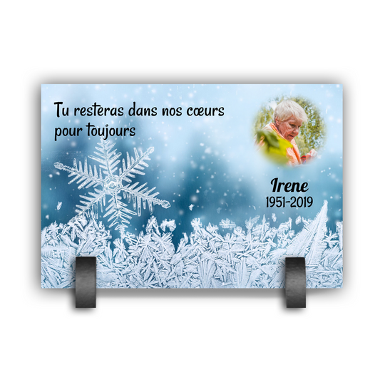 Plaque Funéraire Flocon de Neige