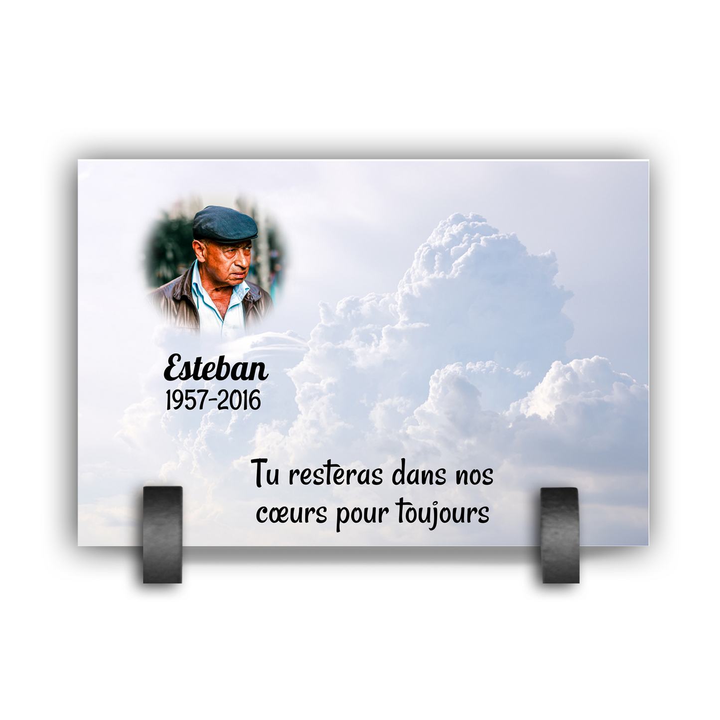 Plaque Funéraire Fond Nuageux