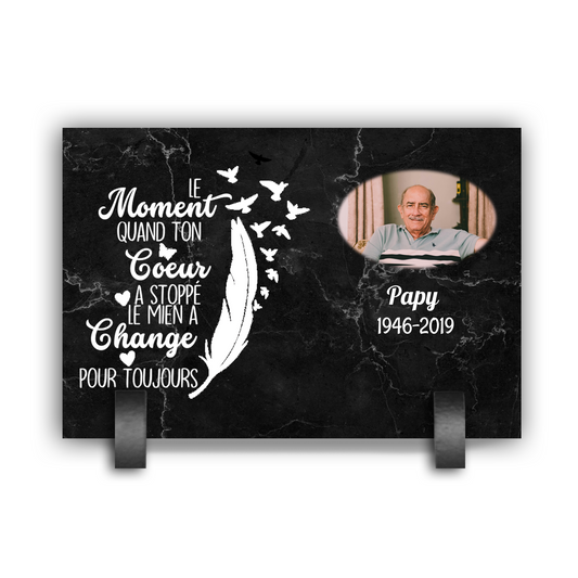 Plaque Funéraire Effet Marbre Noir
