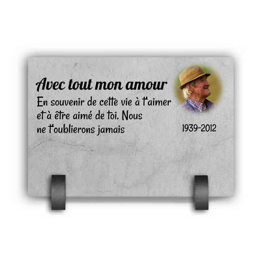 Plaque Funéraire Effet Marbre blanc