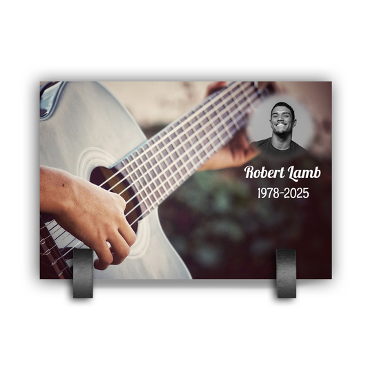 Plaque Funéraire Joueur de Guitare