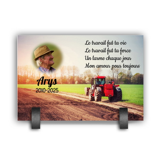 Plaque Funéraire Agriculteur