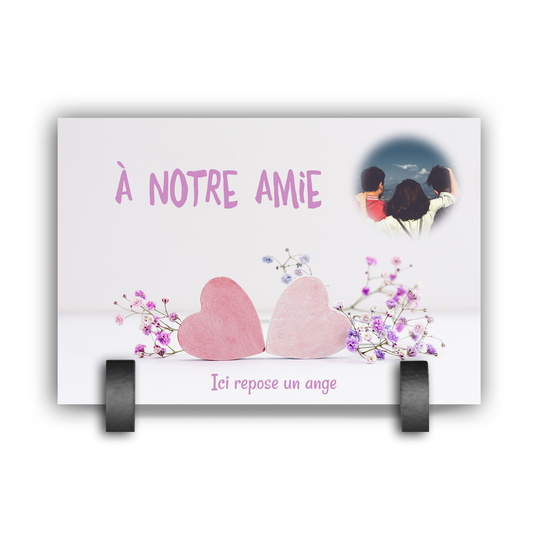 Plaque Funéraire 2 Cœurs