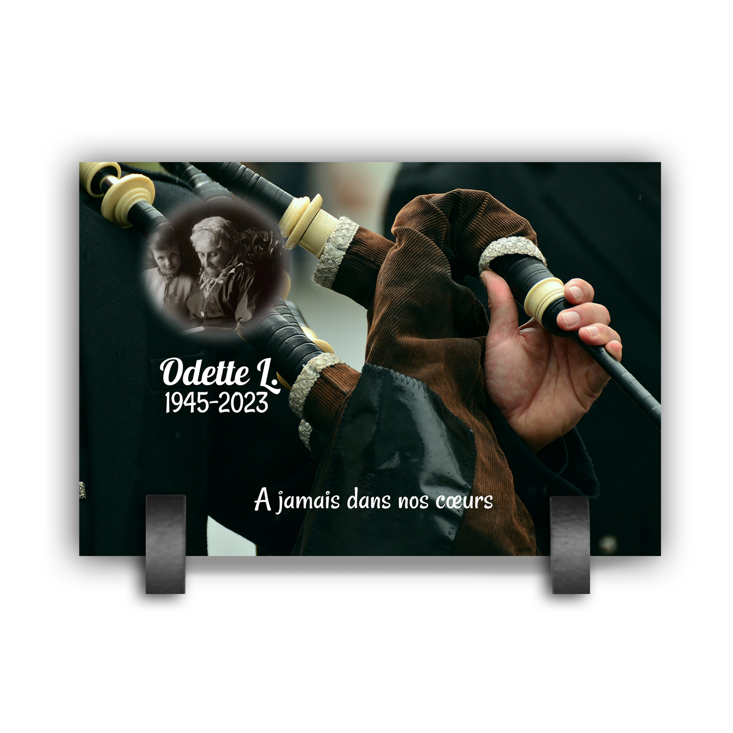 Plaque Funéraire Corne Muse