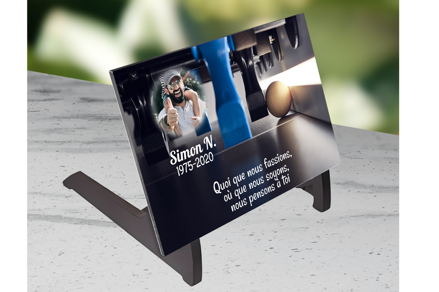 Plaque Funéraire Baby Foot