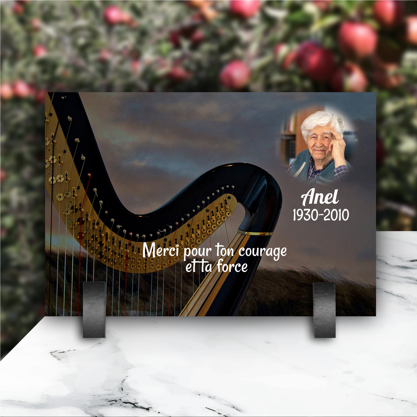Plaque Funéraire Harpe