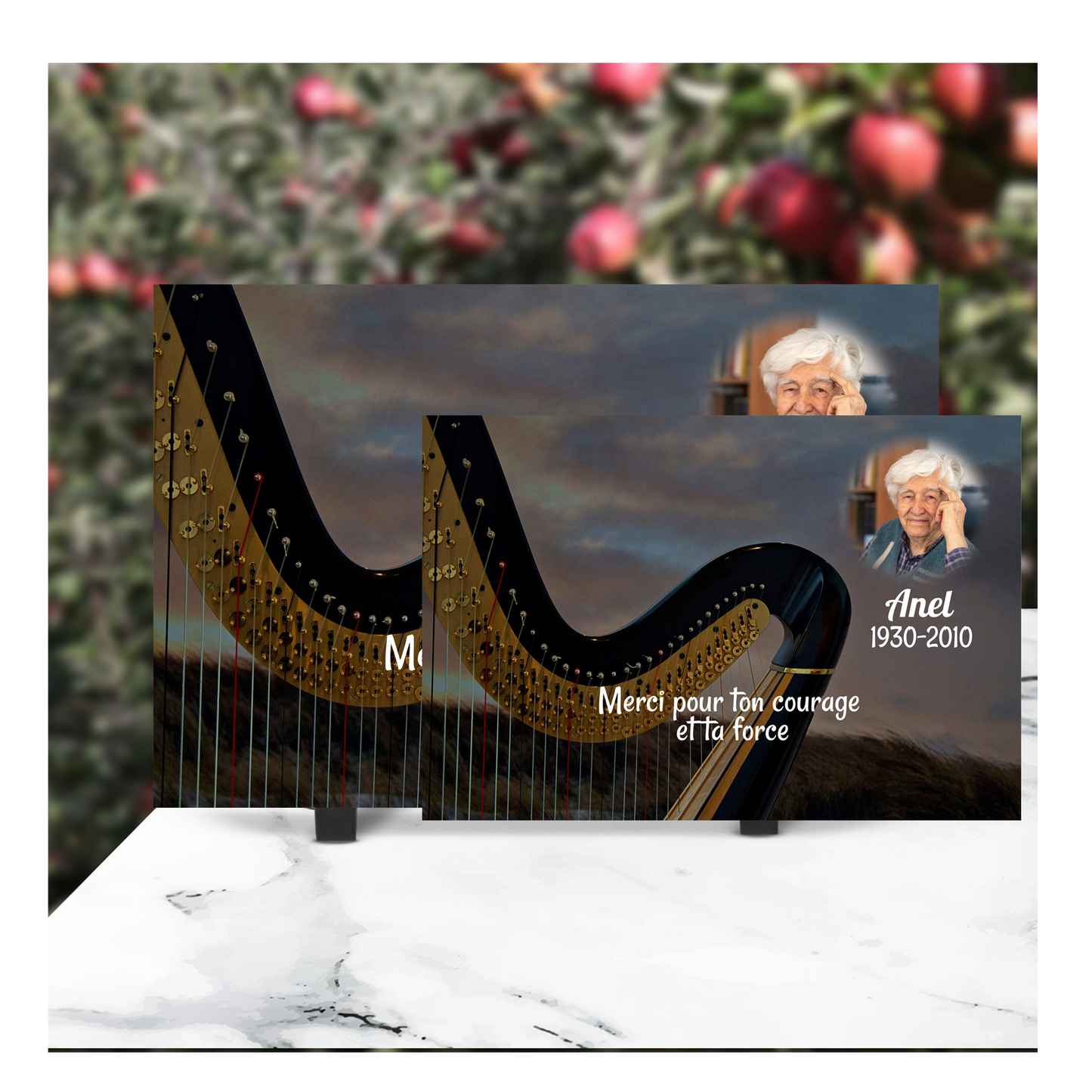 Plaque Funéraire Harpe