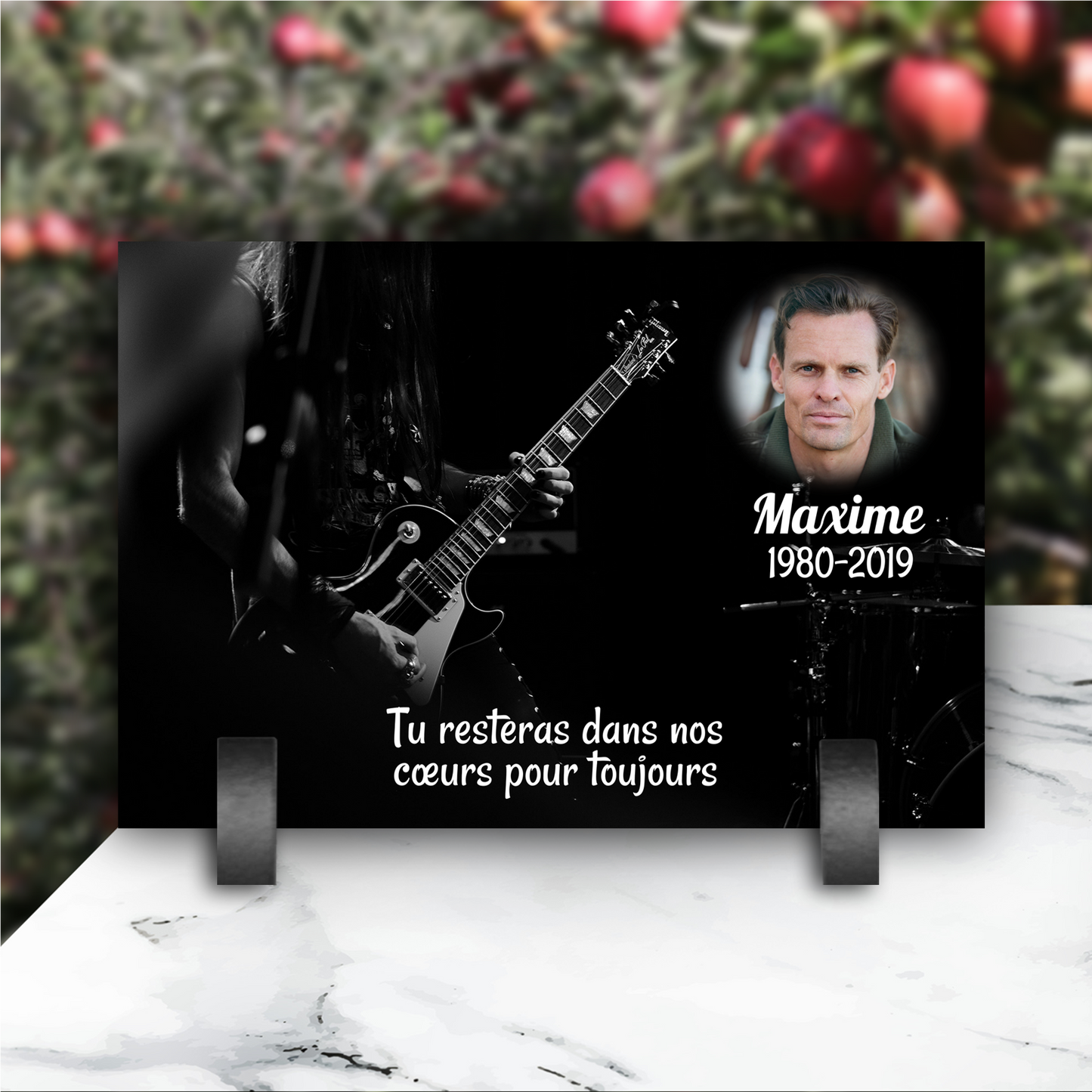 Plaque Funéraire Guitare Electrique
