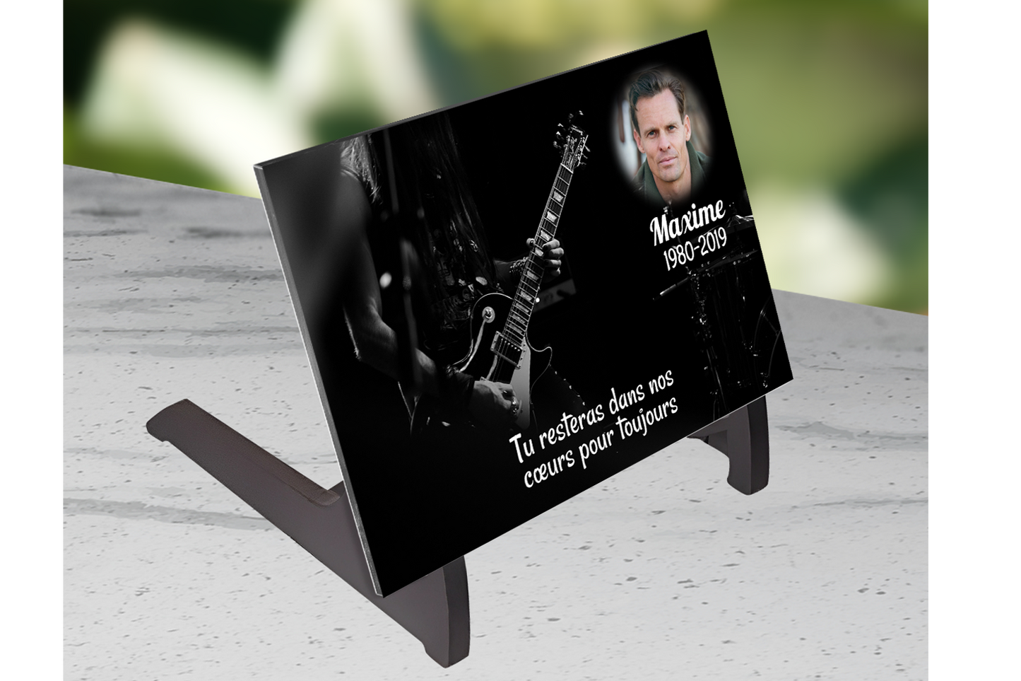 Plaque Funéraire Guitare Electrique
