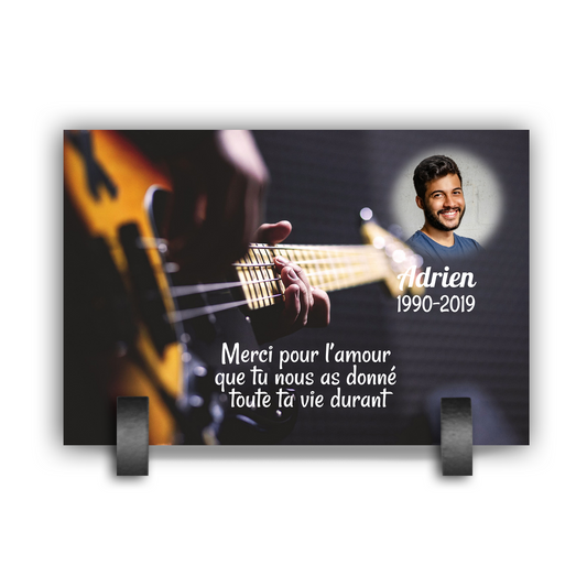 Plaque Funéraire Guitare Basse