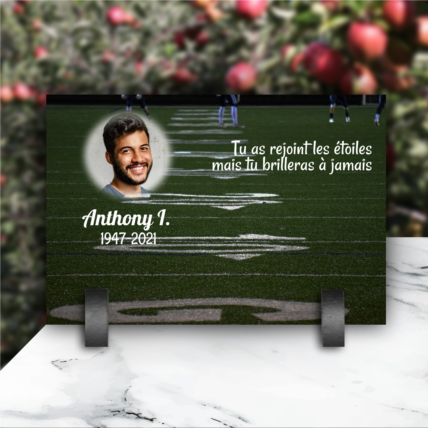 Plaque Funéraire Football Américain