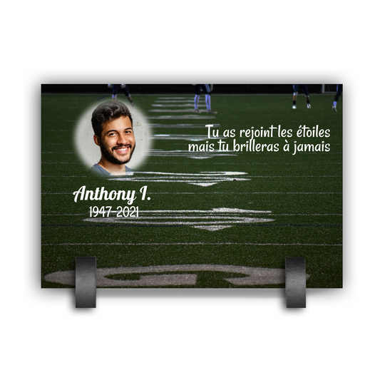 Plaque Funéraire Football Américain