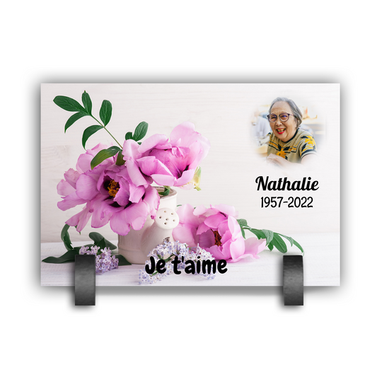 Plaque Funéraire Bouquet de Pivoine