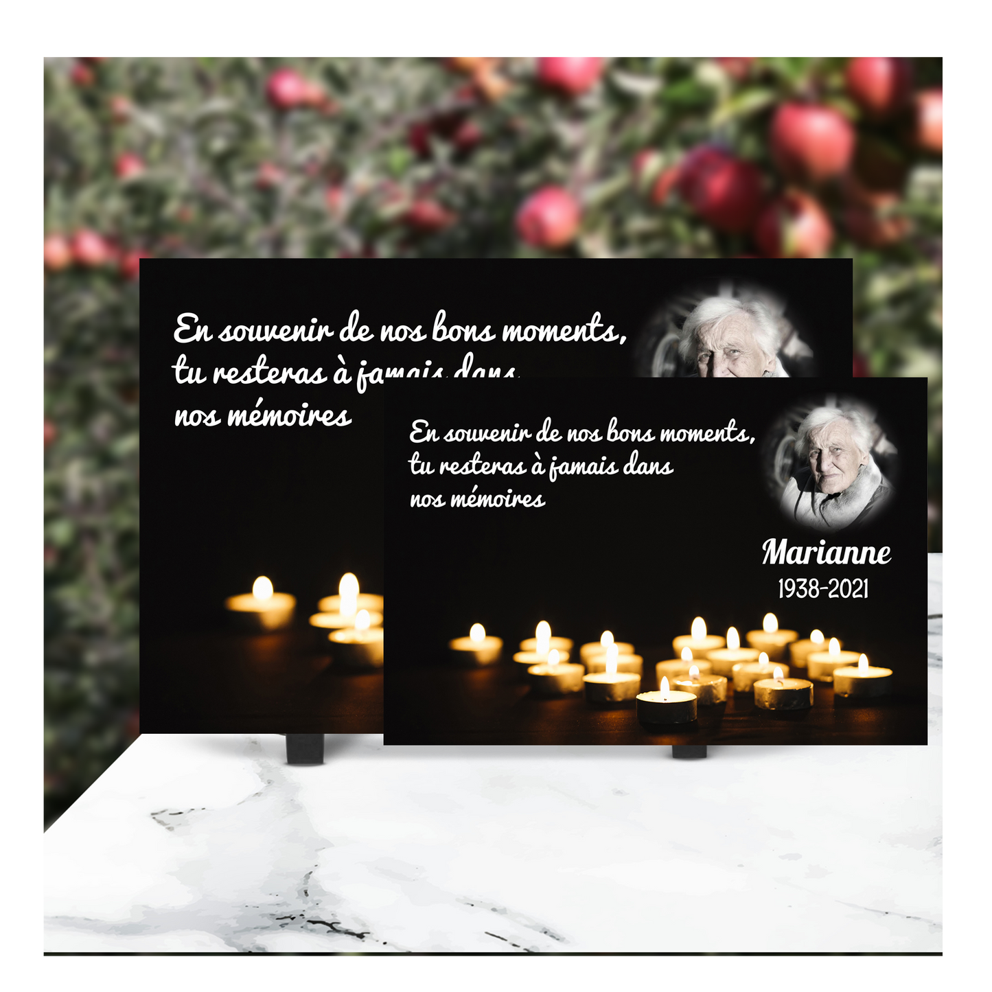 Plaque Funéraire Bougie Lumineuse