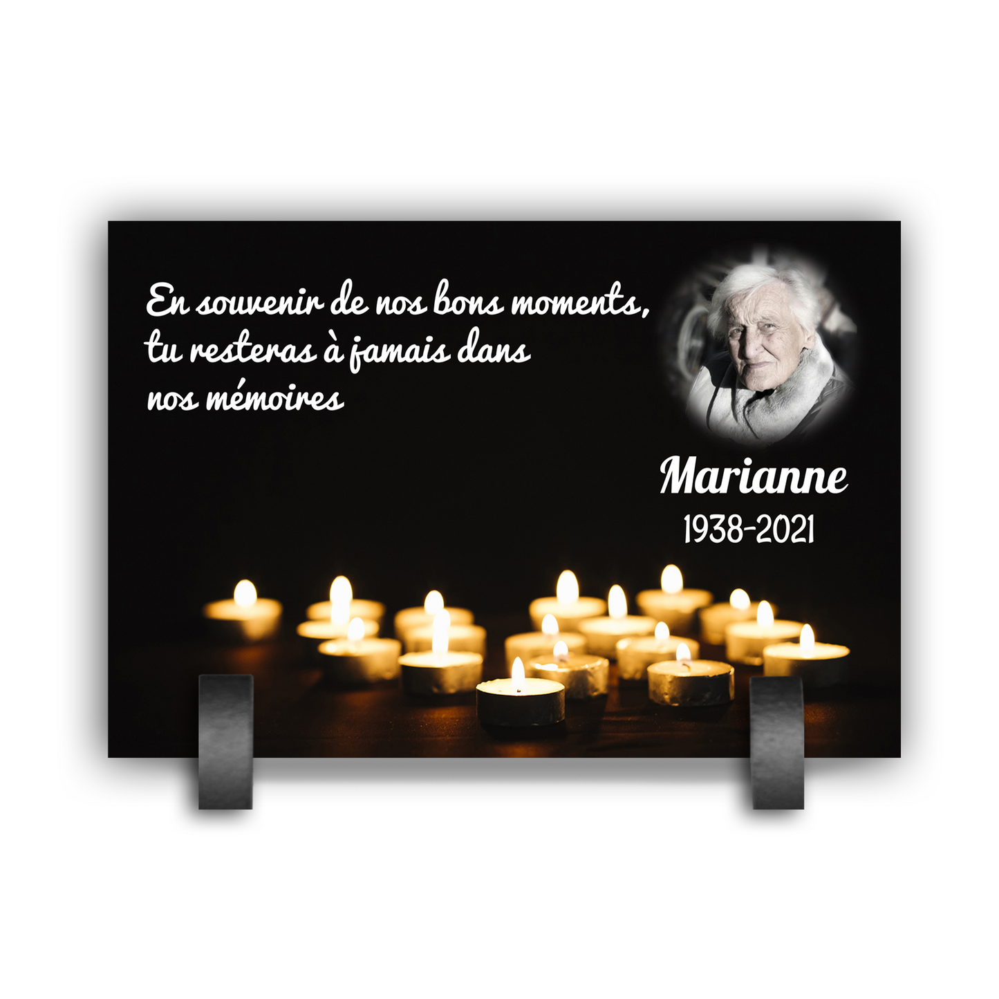 Plaque Funéraire Bougie Lumineuse
