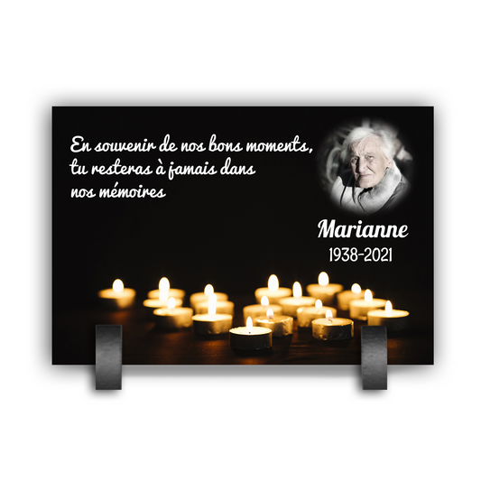 Plaque Funéraire Bougie Lumineuse