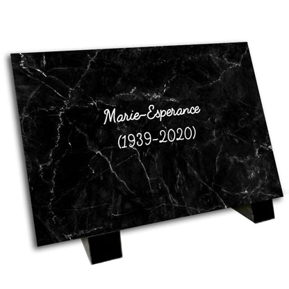plaque Funéraire avec effet marbre | lesplaquesdespetitsanges.com