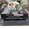 Plaque funéraire coeur à personnaliser modèle "voilier" | lesplaquesdespetitsanges.com
