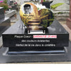 Plaque funéraire coeur à personnaliser modèle "passerelle dans la forêt" | lesplaquesdespetitsanges.com