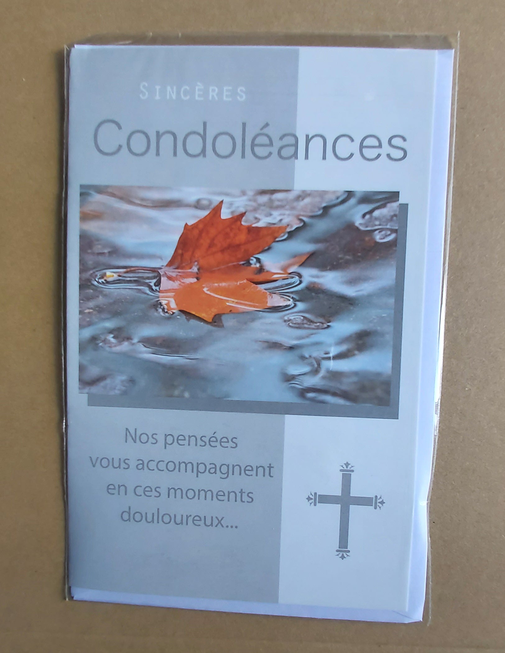 lot de 5 cartes de condoléances doubles + enveloppes - Boutique Petits Anges